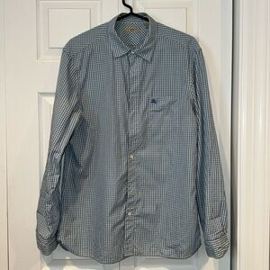 Burberry blue checkered dress shirt